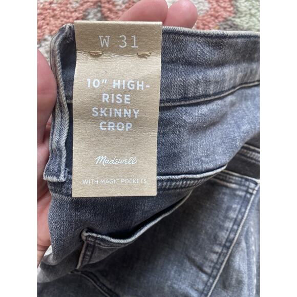 Madewell Jeans Womens Size 31 Skinny Crop Black Faded Casual Denim Pants NWTF - Picture 8 of 15